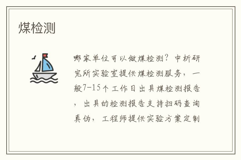 煤检测