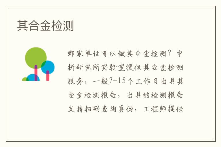 其合金检测