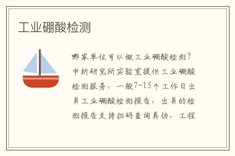 工业硼酸检测