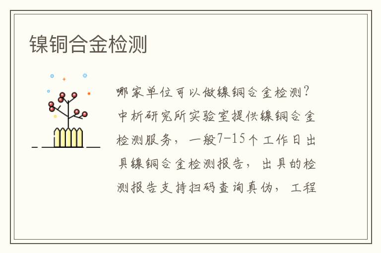 镍铜合金检测